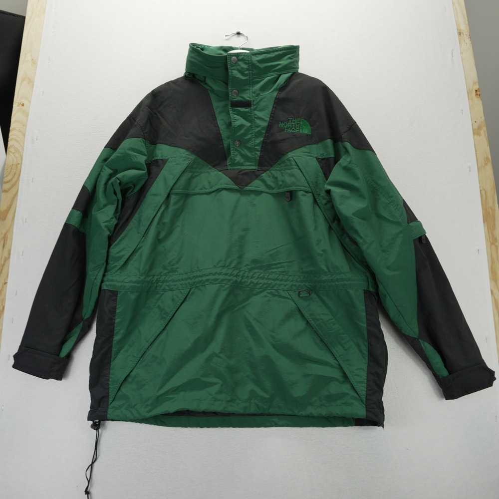 Vintage 90s The North Face Anorak Jacket Green Black Colorblock Gorp Mens XL